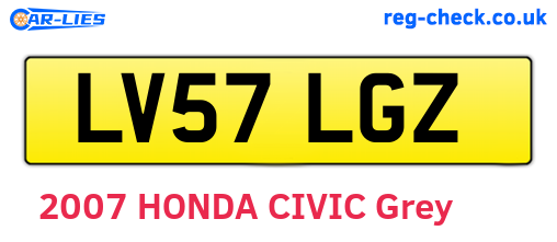 LV57LGZ are the vehicle registration plates.