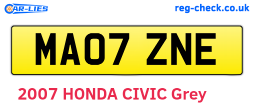 MA07ZNE are the vehicle registration plates.