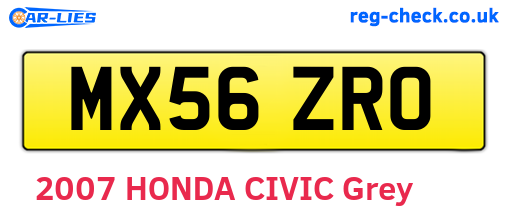 MX56ZRO are the vehicle registration plates.