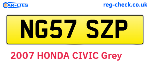 NG57SZP are the vehicle registration plates.