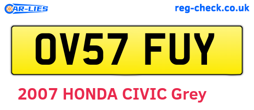 OV57FUY are the vehicle registration plates.