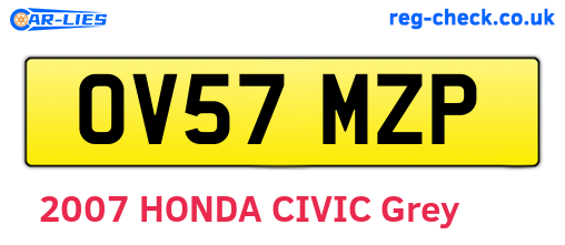 OV57MZP are the vehicle registration plates.
