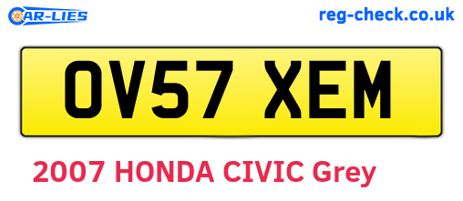 OV57XEM are the vehicle registration plates.