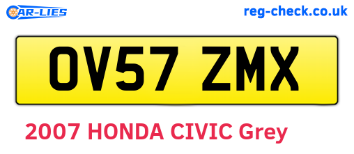 OV57ZMX are the vehicle registration plates.