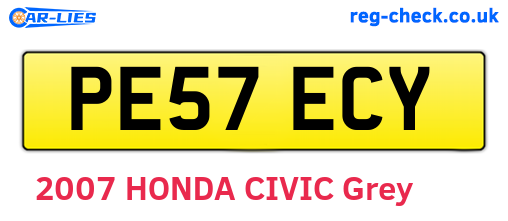 PE57ECY are the vehicle registration plates.