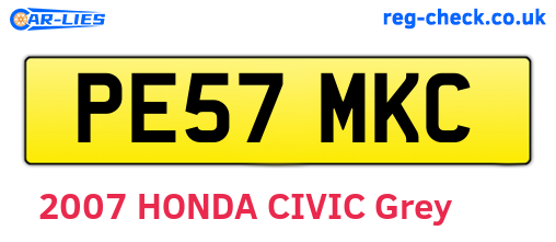 PE57MKC are the vehicle registration plates.