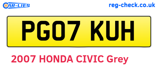 PG07KUH are the vehicle registration plates.