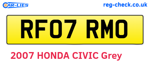 RF07RMO are the vehicle registration plates.
