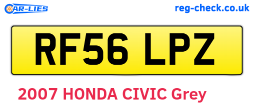 RF56LPZ are the vehicle registration plates.