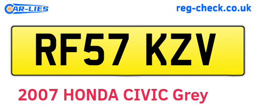 RF57KZV are the vehicle registration plates.