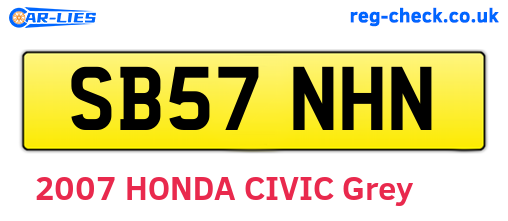 SB57NHN are the vehicle registration plates.