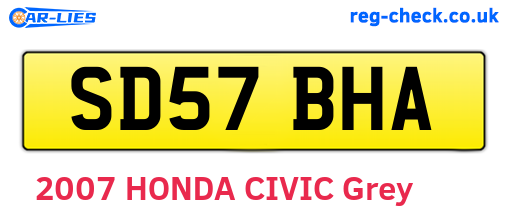 SD57BHA are the vehicle registration plates.