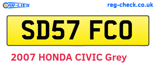 SD57FCO are the vehicle registration plates.