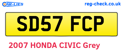 SD57FCP are the vehicle registration plates.