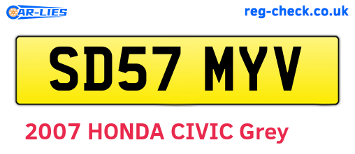 SD57MYV are the vehicle registration plates.