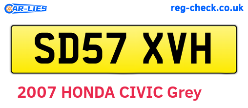 SD57XVH are the vehicle registration plates.