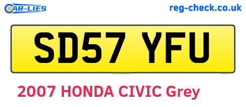 SD57YFU are the vehicle registration plates.