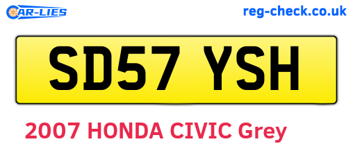 SD57YSH are the vehicle registration plates.
