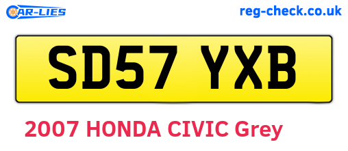 SD57YXB are the vehicle registration plates.