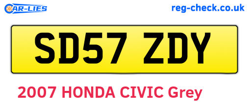 SD57ZDY are the vehicle registration plates.