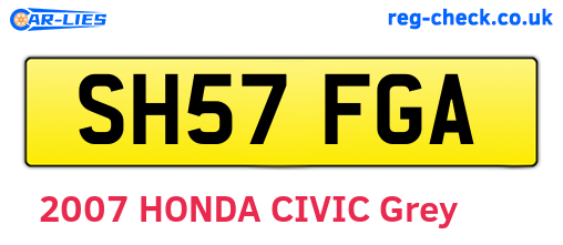 SH57FGA are the vehicle registration plates.