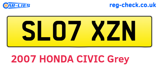 SL07XZN are the vehicle registration plates.