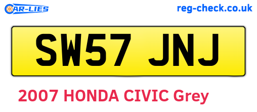 SW57JNJ are the vehicle registration plates.