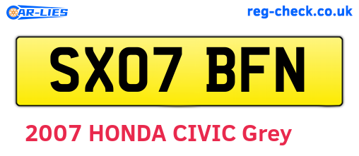 SX07BFN are the vehicle registration plates.