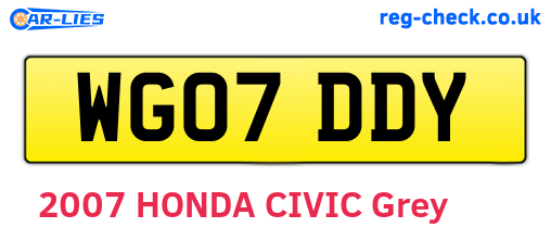 WG07DDY are the vehicle registration plates.