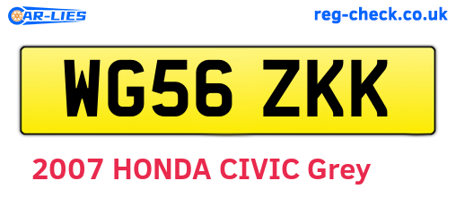 WG56ZKK are the vehicle registration plates.
