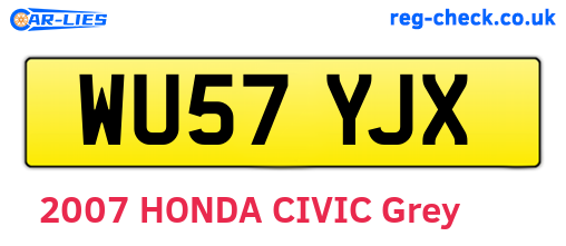 WU57YJX are the vehicle registration plates.