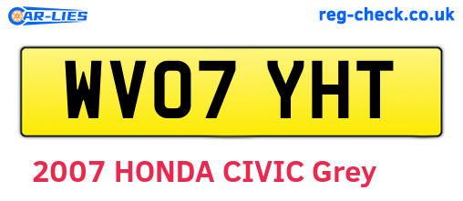 WV07YHT are the vehicle registration plates.