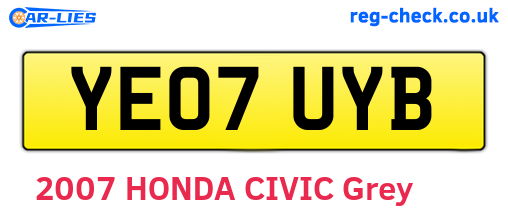 YE07UYB are the vehicle registration plates.