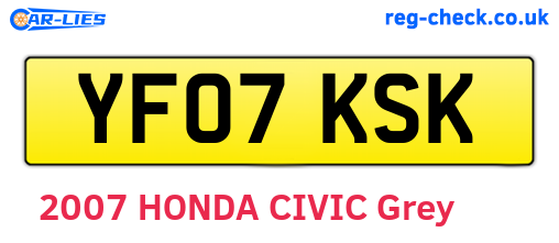 YF07KSK are the vehicle registration plates.