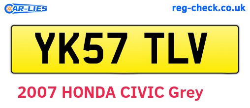 YK57TLV are the vehicle registration plates.