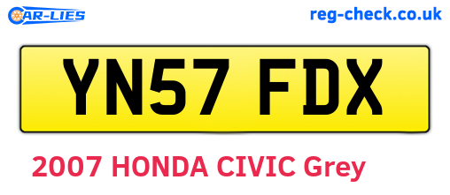 YN57FDX are the vehicle registration plates.