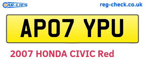 AP07YPU are the vehicle registration plates.