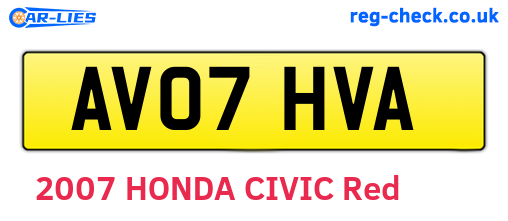 AV07HVA are the vehicle registration plates.