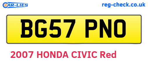 BG57PNO are the vehicle registration plates.