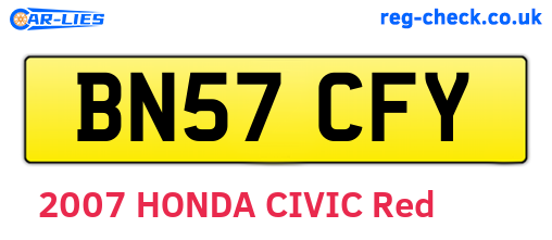 BN57CFY are the vehicle registration plates.