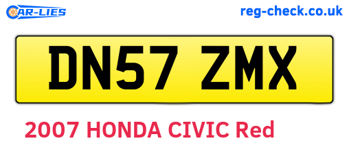 DN57ZMX are the vehicle registration plates.