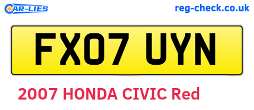 FX07UYN are the vehicle registration plates.