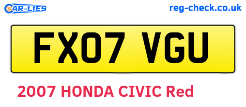 FX07VGU are the vehicle registration plates.