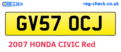 GV57OCJ are the vehicle registration plates.