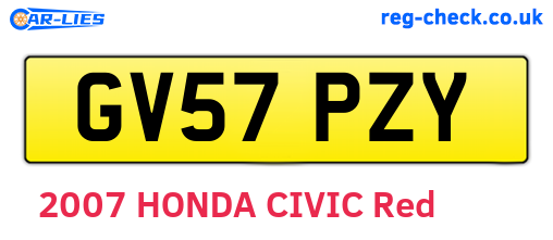 GV57PZY are the vehicle registration plates.