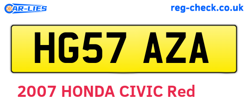 HG57AZA are the vehicle registration plates.