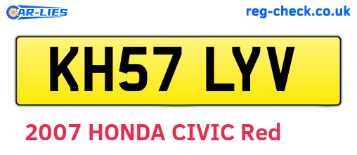 KH57LYV are the vehicle registration plates.