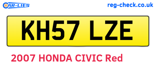 KH57LZE are the vehicle registration plates.