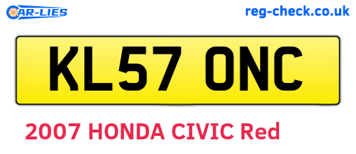 KL57ONC are the vehicle registration plates.