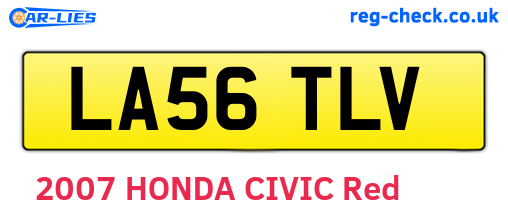 LA56TLV are the vehicle registration plates.